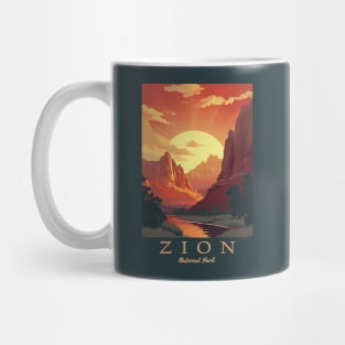 Zion National Park Vintage Travel Poster Mug